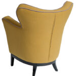 Zwart beuken poot stoffen fauteuil