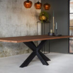 Eettafel recht eikenhout bruin