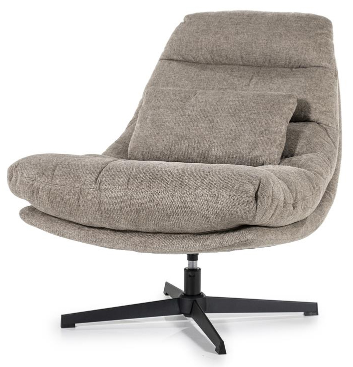 Fauteuil bruin polyester met kussen