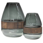 Glazen vaas groen blauw