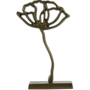 Ornament bloem op standaard antiek brons metaal