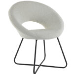 Stoel rond crème bouclé