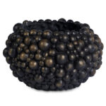 Vaas met bollen antiek goud rond