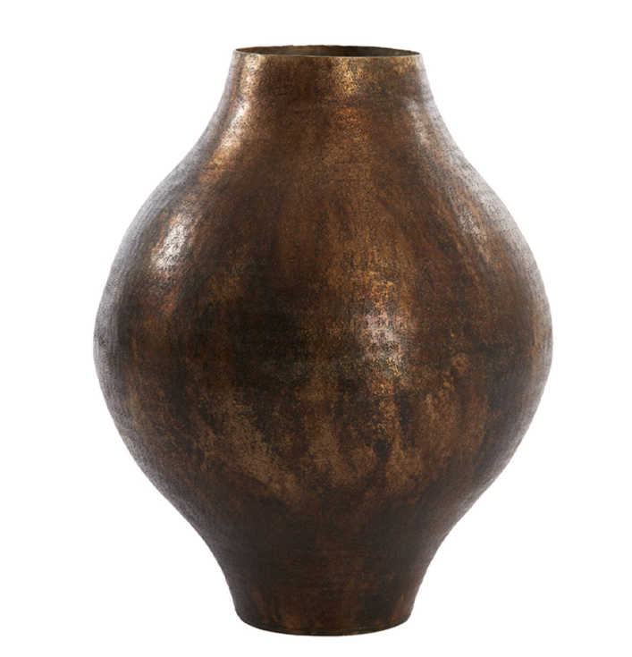 bruine antiek brons bolvormige vaas antiek brons mat