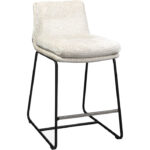 Barkruk printje met kussen beige