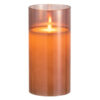 Bruinen ledlamp van glas blinkend