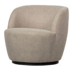 Draaifauteuil zand polyester rond
