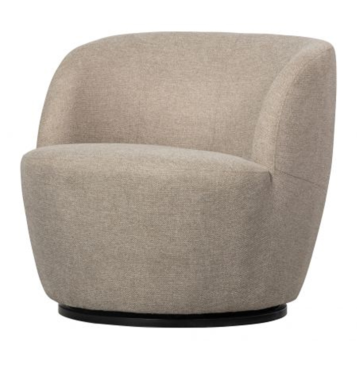 Draaifauteuil zand polyester rond