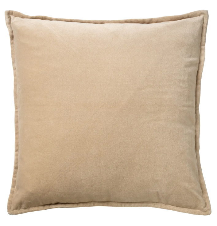 Sierkussen Beige velvet met bies