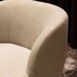 Zand polyester rond draaibare fauteuil