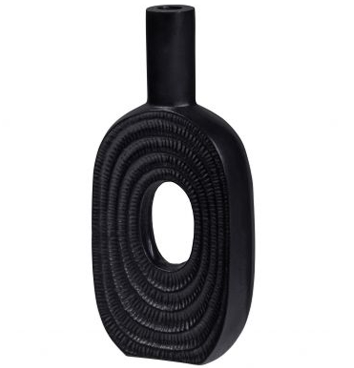 Zwart ornament smal rond metaal