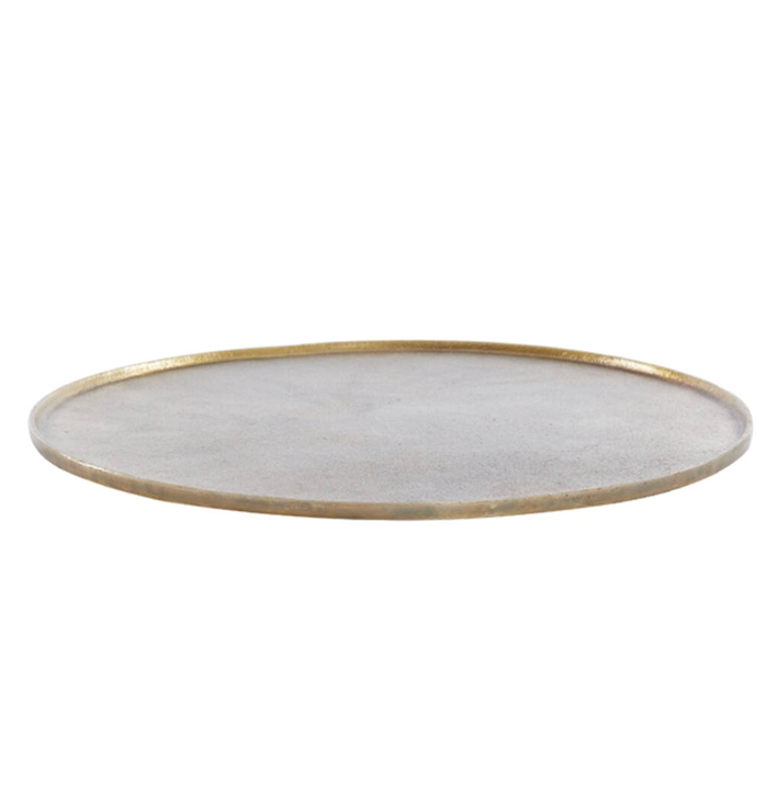 dienblad antiek brons rond metaal