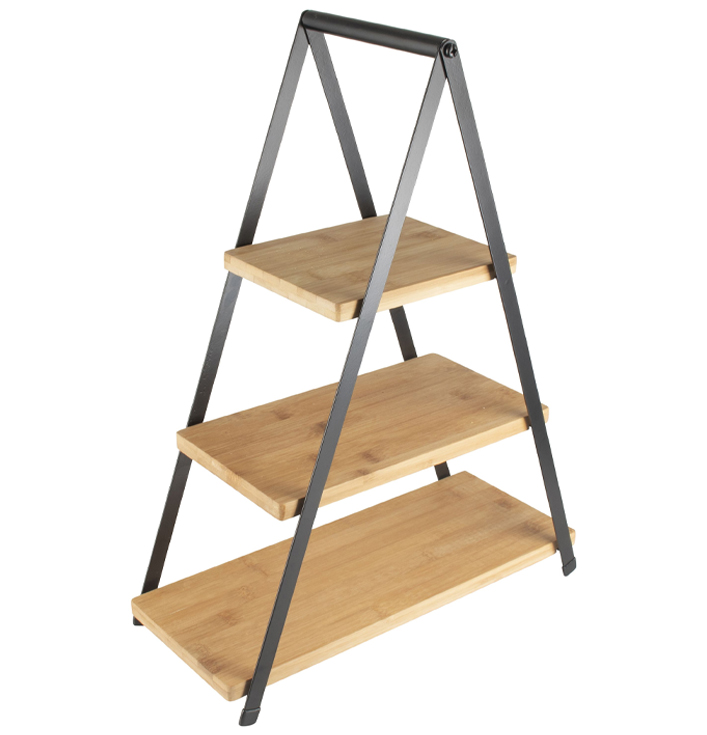 gusta etagere bamboe en metaal drielaags