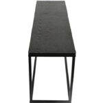 sidetable zwart met houtnerf blad aluminium