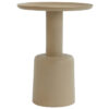 Bijzettafel beige rond metaal