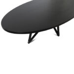 Eiken eettafel ovaal zwart