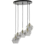 Hanglamp brons en smoke glas
