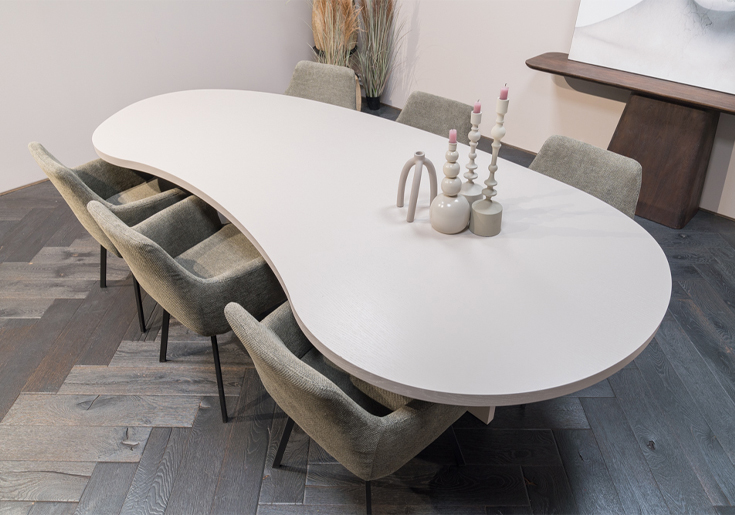 Houten eettafel eiken wit