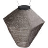 Lantaarn beige printje plastic zonne-energie