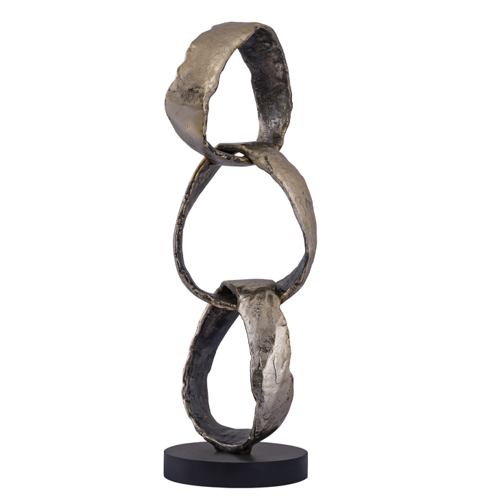 Ornament drie cirkels goud aluminium metaal