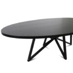 Ovalen eettafel zwart eiken