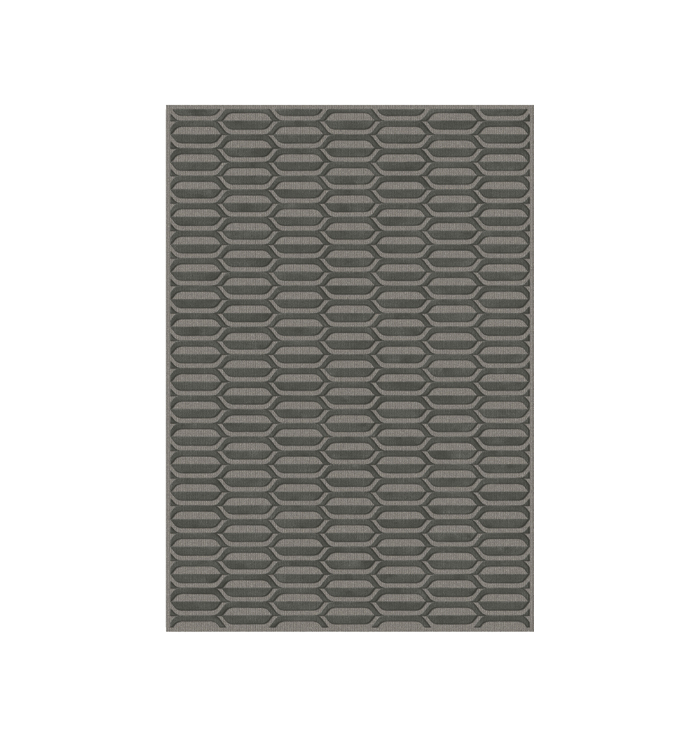 Vloerkleed grijs en antraciet patroon hoog en laag structuur