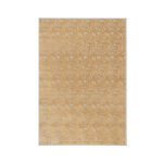 Vloerkleed wol stof beige goud patronen