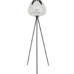 Vloerlamp smoked glas grijs zwart