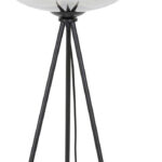 Zwarte vloerlamp grijs smoked glas
