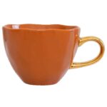 Kopje steen oranje met goud