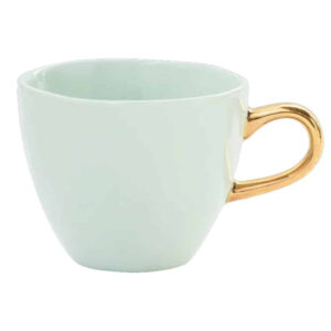 Mint kleurig koffiekopje met gouden oor
