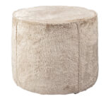 Poef rond zacht stof beige