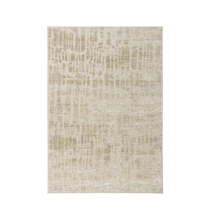 Vloerkleed beige patroon viscose stof glanzend