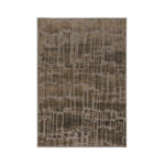 Vloerkleed grijs bruin patroon viscose stof glanzend