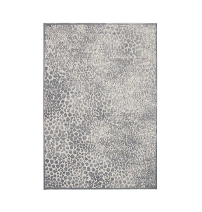 Vloerkleed patroon grijs zilver viscose stof polyester glanzend