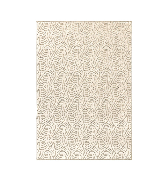 Vloerkleed wol stof beige patronen