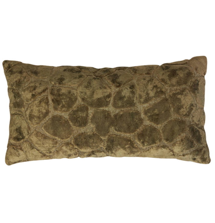 groen langwerpig sierkussen met giraffe print