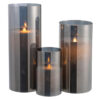 ledlamp blinkend glas grijs 3 maten samen