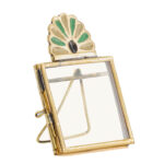 mini fotolijstje messing goud met groen detail