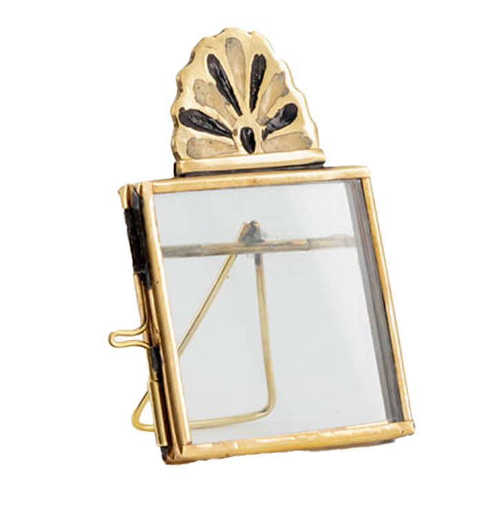 mini fotolijstje messing goud met zwart detail