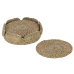onderzetter zeegras set van 6 naturel