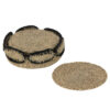 onderzetter zeegras set van 6 naturel met zwart detail