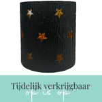 waxinelichthouder zwart sterretjes metaal goud