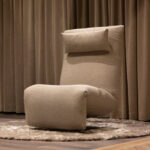 Beige stoffen fauteuil