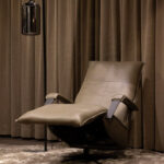 Bruin fauteuil leer verstelbaar comfortabel