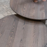 Bruin houten salontafel rond