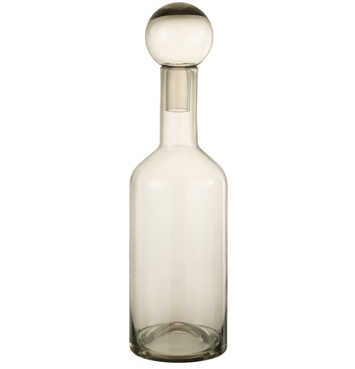 Decoratieve fles glas rond grijs