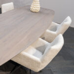 Eetkamerstoel zacht stof wit beige