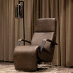 Leren fauteuil taupe verstelbaar