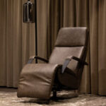 Leren taupe verstelbaar fauteuil